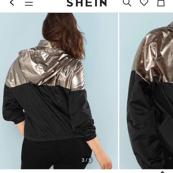 SHEIN Plus Cut And Sew O-Ring Zipper Hoodie Jacket - Picture 4 of 9